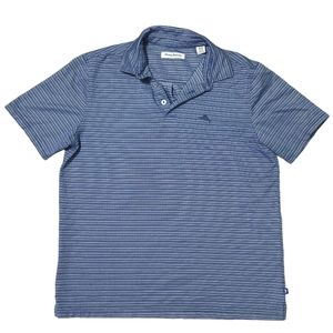 Tommy Bahama Polo Shirt Men's Medium Blue Short Sleeve Golf Modal Blend